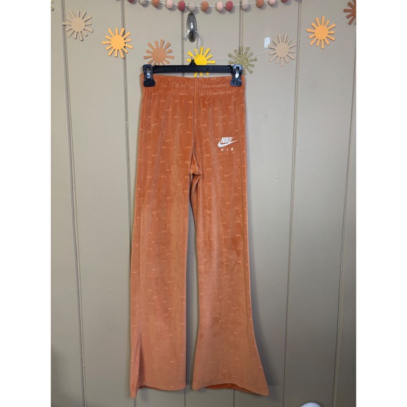 Nike Air Velour Flare Pants Orange Women's Size Small Y2K Retro - Picture 1 of 4
